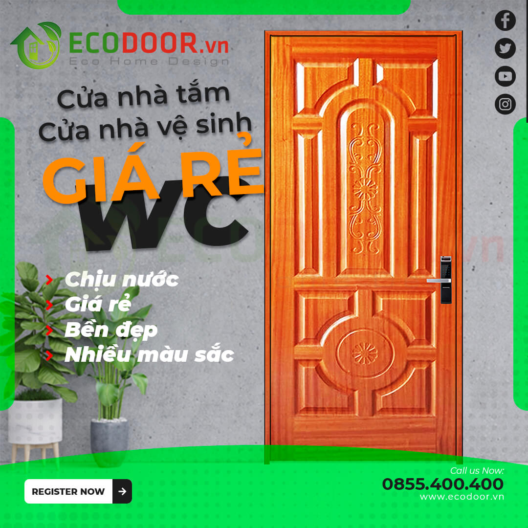 Ecodoor - Cửa nhà tắm, Cửa nhà vệ sinh, Wc, Cửa toilet giá rẻ 2